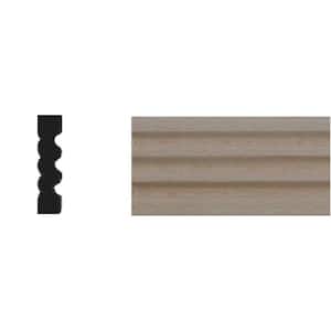 1/4 in. x 1 in. x 4 ft. Basswood Wood Reversible Flute Tinytrim Moulding