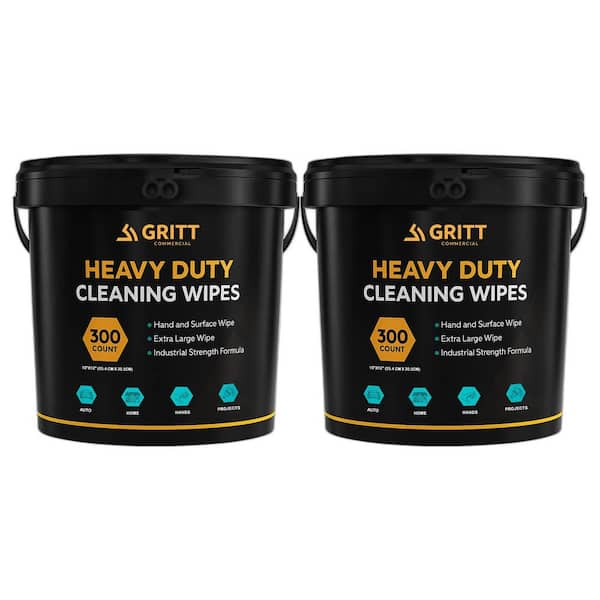 300-Count All-Purpose Heavy-Duty Hand & Tool Multi-Surface Wet Cleaning Wipes, Large 10 in. x 12 in. Size Wipe (2-Pack)