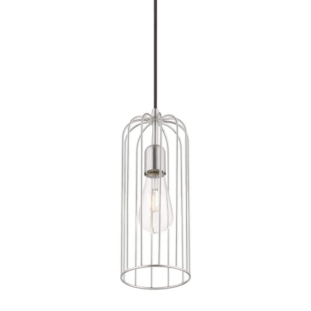 Glenbrook Brushed Nickel Mini Pendant with Open Cage Design