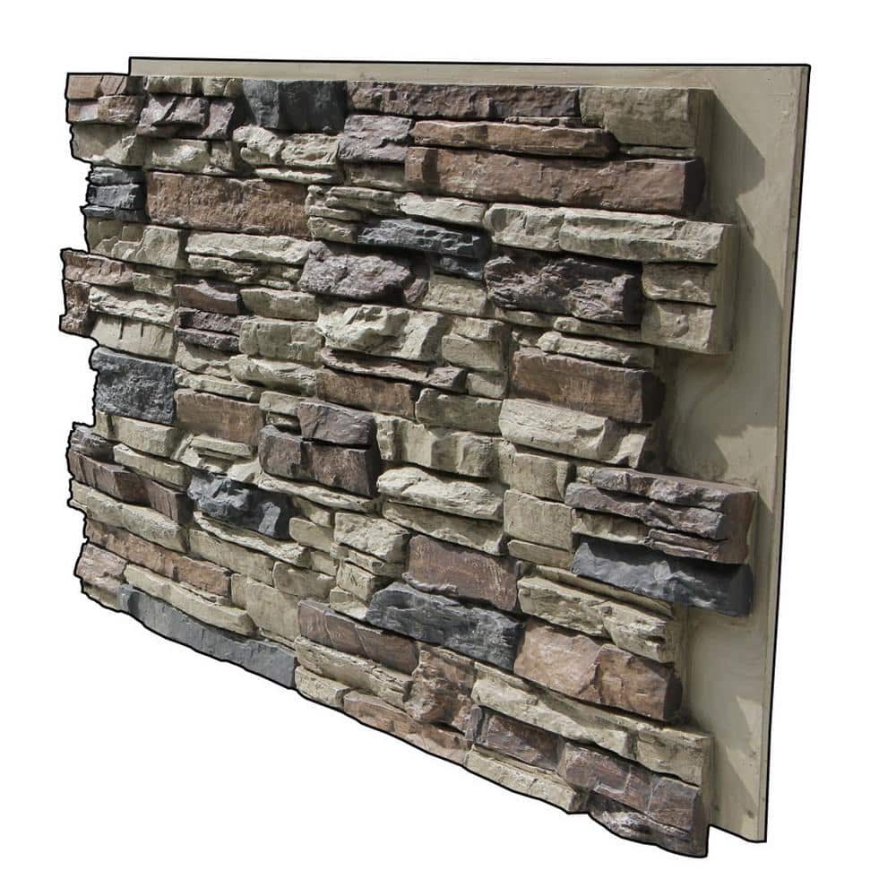 Lightning Ridge 48" x 24" Faux Stone Siding Panel in Nature Spirit