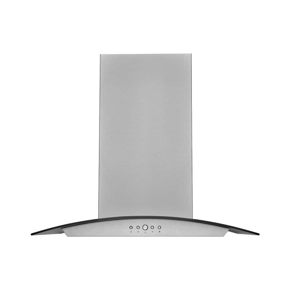 30 in. Convertible Island Range Hood with Tempered Glass Dual Controls LED Baffle Filter in Stainless Steel