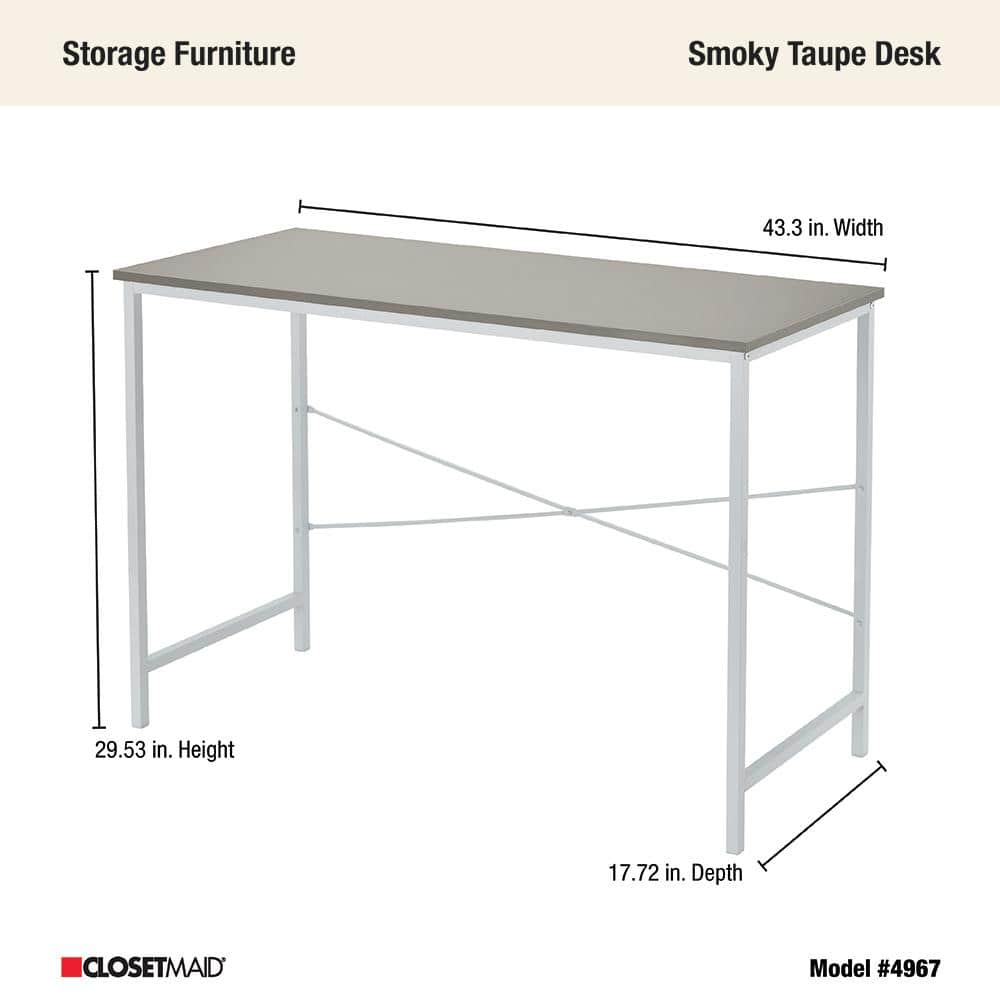 Modern Smoky Taupe Wood Writing Desk 43''