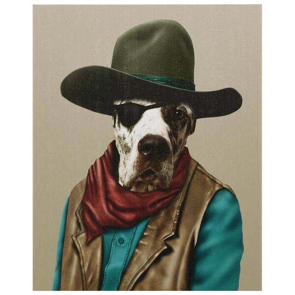 Pets Rock 20 in. x 16 in. "Cowboy" Graphic Art on Wrapped Canvas Wall Art