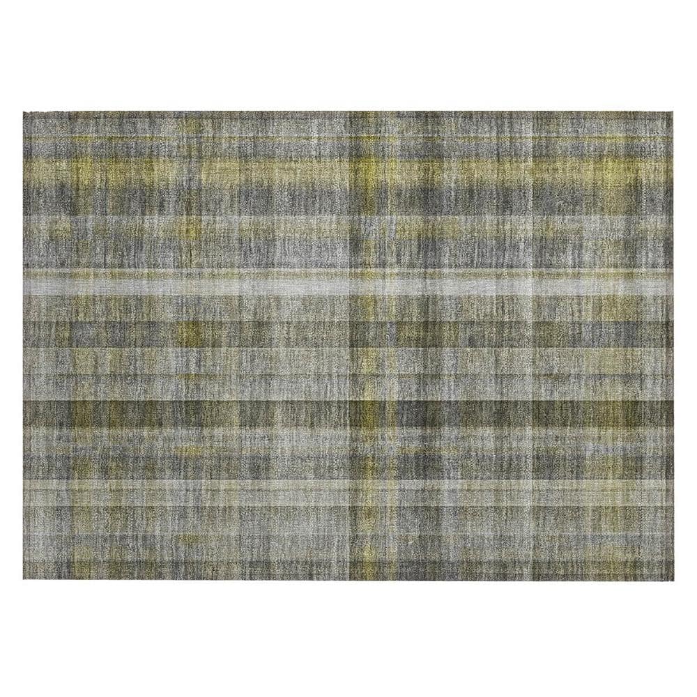 Gray 2 ft. x 3 ft. Woven Plaid Polyester Rectangle Indoor/Outdoor Area Rug price history on PriceWatchPro
