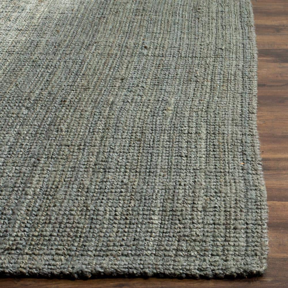 Grey Flat Woven Handmade Jute 8' x 10' Area Rug