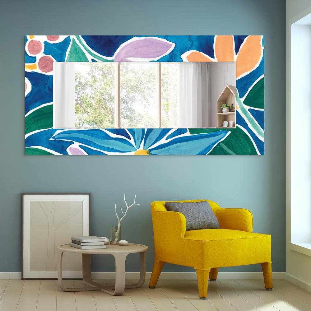 Elysian Paradise 72" x 36" Frameless Tempered Glass Art Mirror