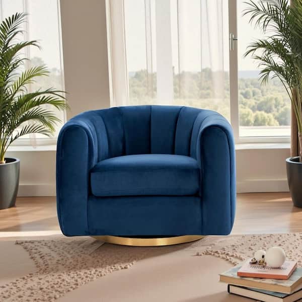Navy Blue Velvet Swivel Accent Chair Blue Ashcroft Furniture Co