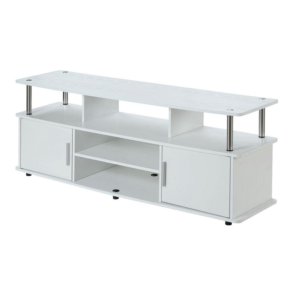 Monterey 59 in. White Composite TV Stand Fits TVs Up to 60 in. with Storage