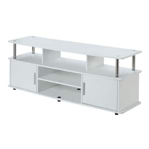 Monterey 59 in. White Composite TV Stand Fits TVs Up to 60 in. with Storage Doors