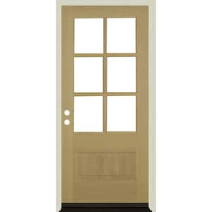 Krosswood Doors 36 In. X 80 In. Contemporary Lh 3 4 Lite Clear Glass 