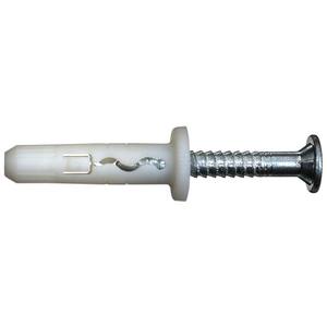 1/4 in. x 1-5/8 in. Plastic Flat Head Phillips Impact Anchors with Carbon Steel Screw (100-Pack)