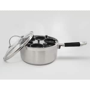 Professional 6-Cup Egg Poacher Stainless with Silicone Spatula