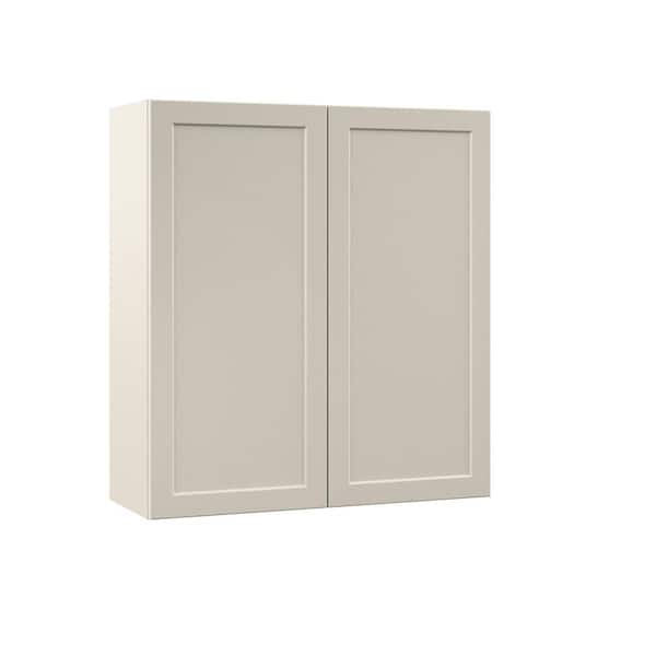 Hampton Bay Designer Series Melvern 33 in. W 12 in. D 36 in. H Assembled Shaker Wall Kitchen Cabinet in Cloud