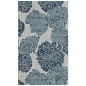 Garden Oasis Blue 3 ft. x 5 ft. Nature-inspired Contemporary Area Rug