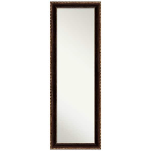 Amanti Art Non-Beveled Corded Bronze 18 in. W x 52 in. H On the Door Mirror Full Length Mirror
