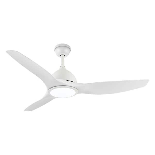 SkyFan Altair 52 in. 3-Blade White Downrod Mount Standard Ceiling Fan with Integrated LED with Remote Included