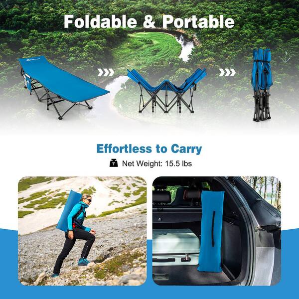 HONEY JOY Folding Camping Cot for Adults Heavy-duty Sleeping Cot w
