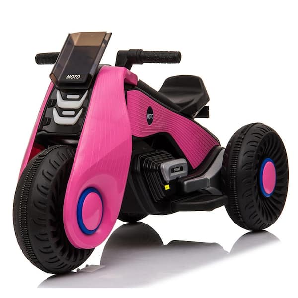 Karl home Kids Motorcycle 6-Volt Battery Power 3 Wheels Ride On Toy Pink