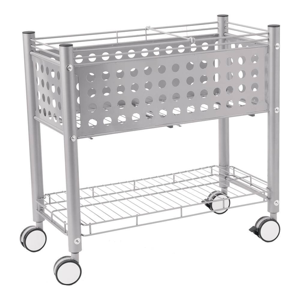 Steel Open Top File Cart in Matte Gray
