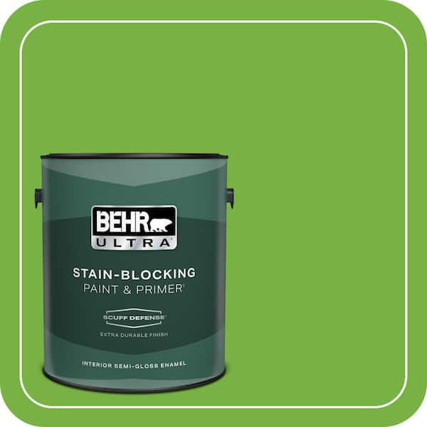 BEHR ULTRA 1 gal. #S-G-430 Sparkling Apple Extra Durable Semi-Gloss Enamel Interior Paint & Primer