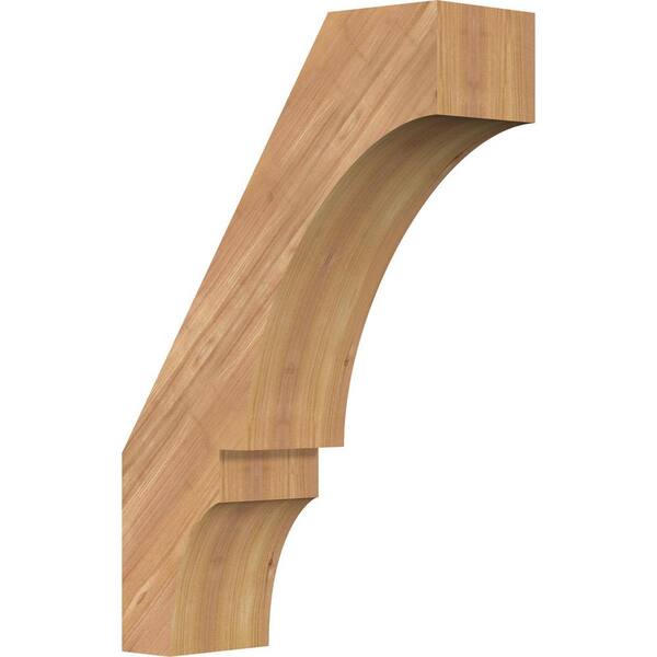Ekena Millwork 5 1/2"W x 16"D x 24"H Balboa Smooth Knee Brace, Western Red Cedar