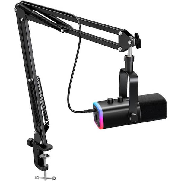 Gaming Microphone Set, Dynamic PC Mic for Streaming Podcasting, Computer RGB Mic Kit with Boom Arm Stand