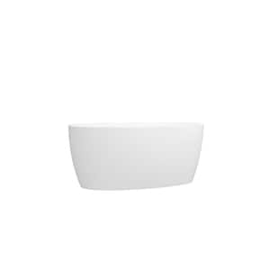 Acrylic Freestanding Soaking Bathtub with Center Drain in White 55 in. x 31 in.