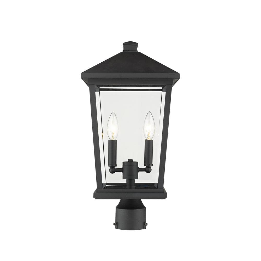 Beacon 2-Light Black 19.5 In. Aluminum Hardwired Outdoor Weather ...