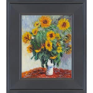 Sunflowers by Celito Medeiros Gallery Black Framed Nature Oil Painting Art Print 12 in. x 14 in.