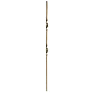 44 in. x 1/2 in. Oil Rubbed Bronze Double Ribbon Hollow Iron Baluster