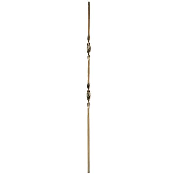 44 in. x 1/2 in. Oil Rubbed Bronze Double Ribbon Hollow Iron Baluster