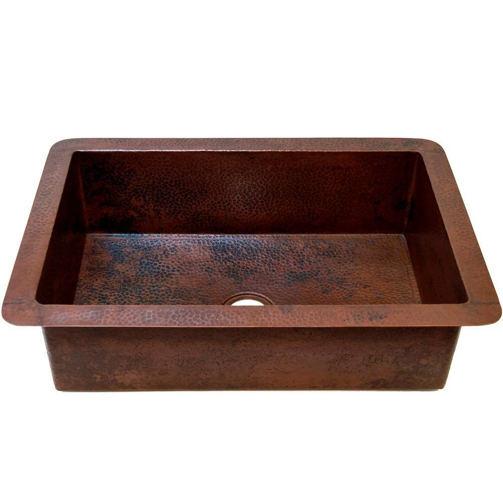 Guadalajara Antique Copper Drop-In Single Bowl Kitchen Sink