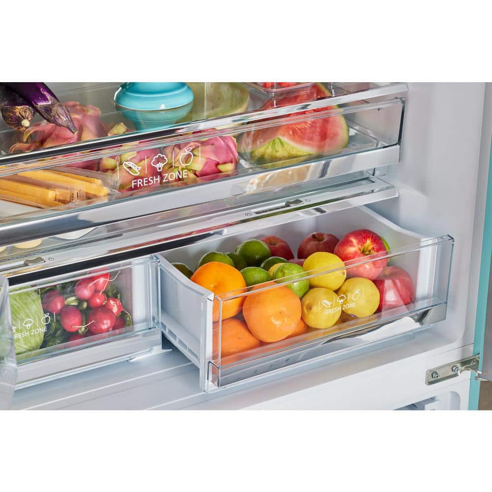 Ocean Mist Turquoise French Door Refrigerator with Ice Maker
