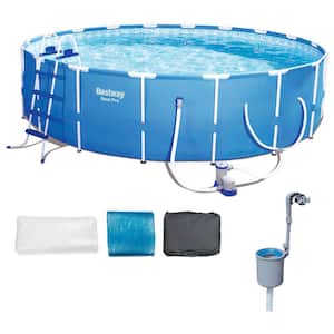 18 ft. Round 48 in. D Steel Pro Hard Sided Frame Above Ground Pool Set with Skimmer