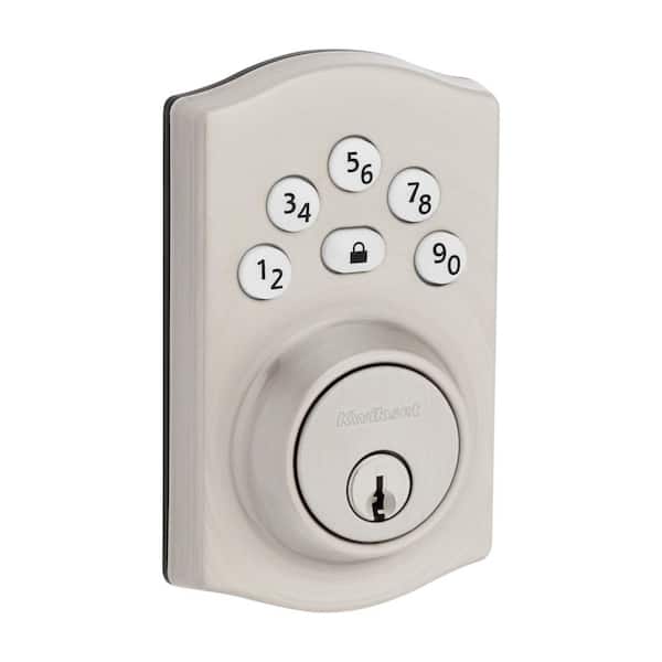 Kwikset Powerbolt 240 5-Button Keypad Satin Nickel Traditional Electronic Deadbolt Door Lock
