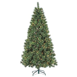 7 ft. Pre-Lit Hard Needle Deluxe Cashmere Artificial Christmas Tree with Clear Lights
