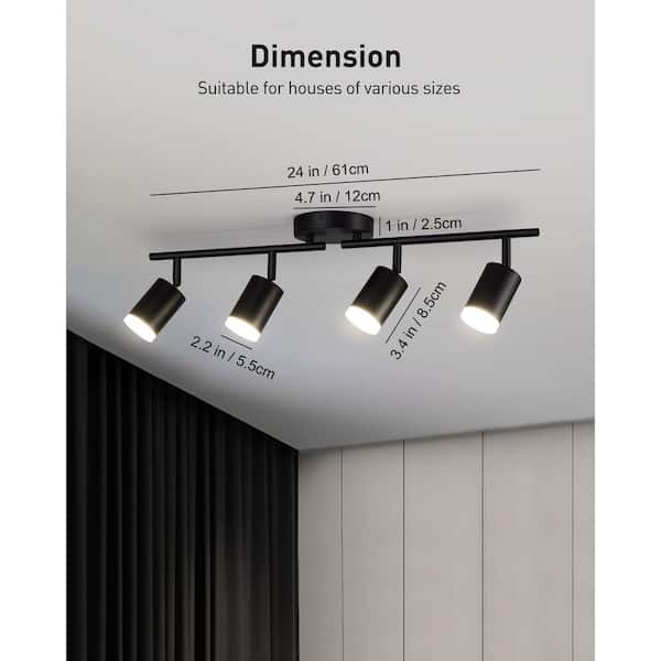 BeamBox 2 ft.4-Light Black Metal Flexible Track Lighting Fixture