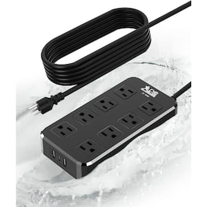 10 ft. 8-Outlets Surge Protecto Extension Cord Outdoor Waterproof Power Strip with and 3-USB Ports