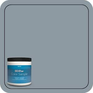 8 oz. #N490-4 Teton Blue Satin Enamel Interior/Exterior Paint & Primer Color Sample