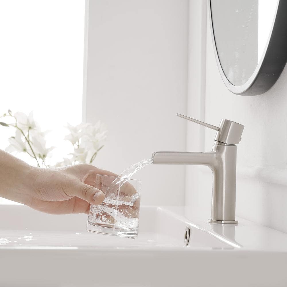 Brushed Nickel Single Handle Waterfall Bathroom Faucet