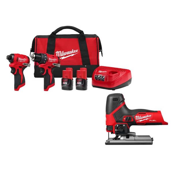 M12 12-Volt Lithium-Ion Brushless Cordless Subcompact Drill and Impact Driver Combo Kit with Jig Saw (3-Tool)