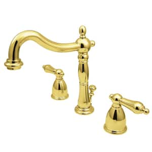 Victorian 8 in. Widespread 2-Handle Bathroom Faucet in Polished Brass