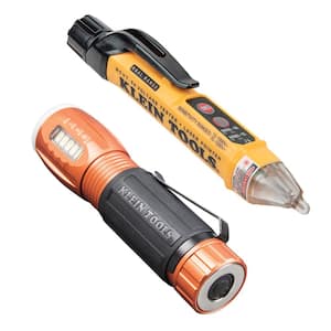 2-Piece Non-Contact Voltage Tester with Laser Pointer and Flashlight with Work Light Tool Set