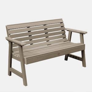 Weatherly 5 ft. 2-Person Woodland Brown Recycled Plastic Outdoor Garden Bench