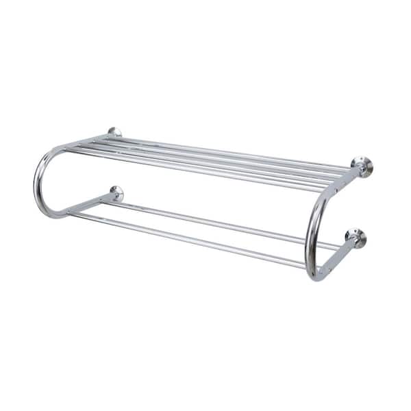 ORGANIZE IT ALL Wall Mounted Bath Shelf with 26 in. Towel Bar in Chrome