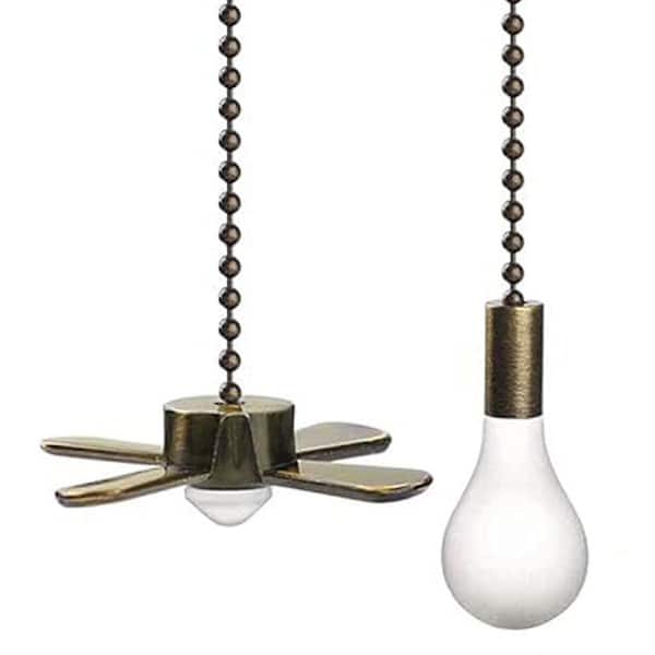 Ceiling Fan Pull Chains with Connector 12 in. Bronze 2-Pack