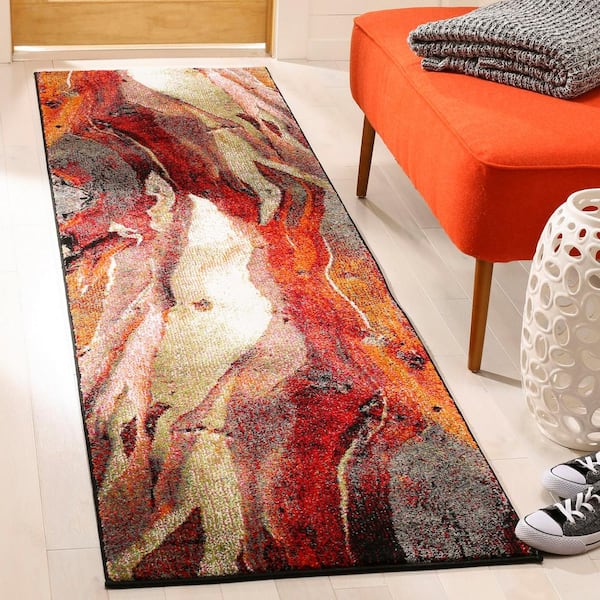 Glacier Red/Multi 2 ft. x 22 ft. Geometric Runner Rug