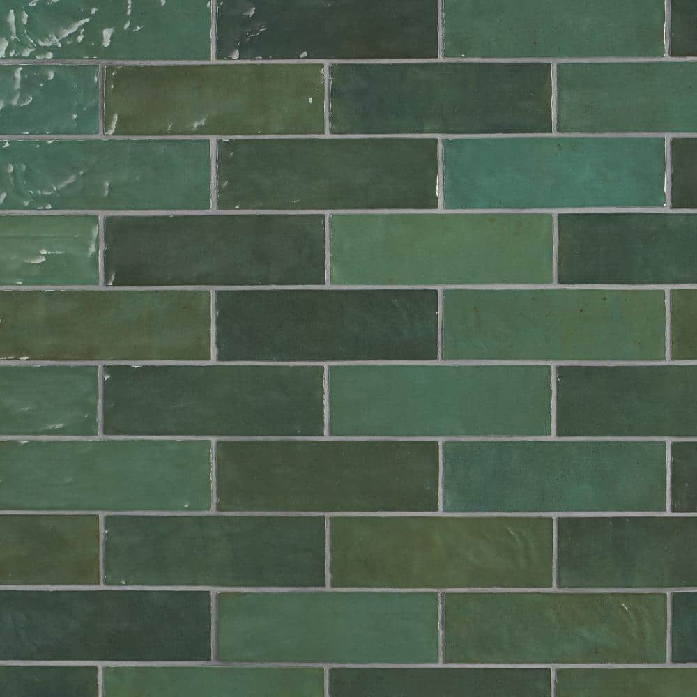 Reviews for Ivy Hill Tile Kingston Green 3 in. x 0.35 in. Glazed Ceramic Wall Tile Sample Pg 1