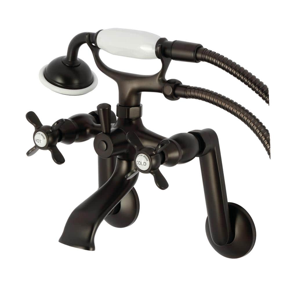 Kingston 3-Handle Wall-Mount Clawfoot Tub Faucet with Hand Shower in Oil Rubbed Bronze price history on PriceWatchPro