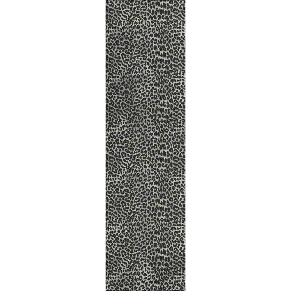Safari Black 2 ft. 3 in. x 7 ft. 6 in. Indoor/Outdoor Washable Indoor/Outdo